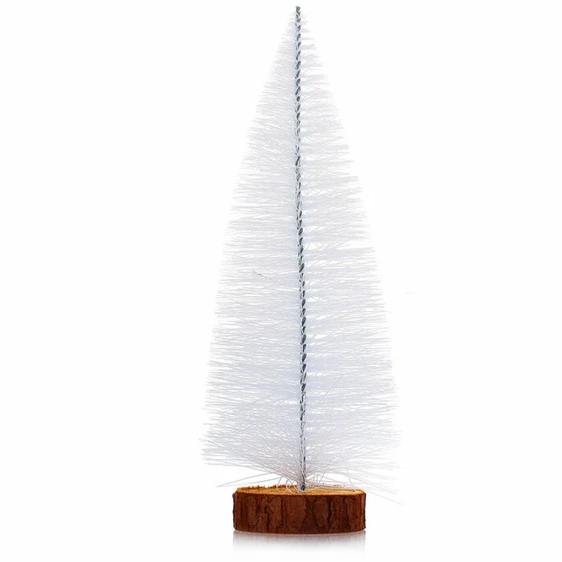 Сувенирная ёлка белая Снеговичок 25 см (S0925)