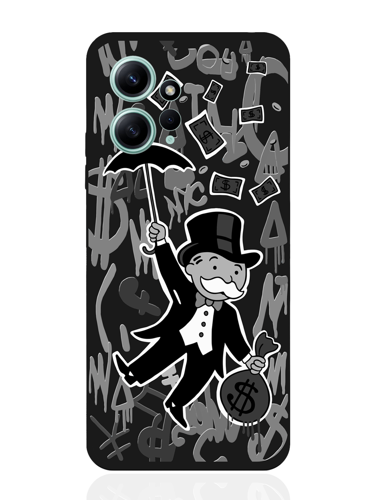 

Чехол для Xiaomi Redmi Note 12 4G Monopoly Black Edition/ Монополия черный, Серый;черный