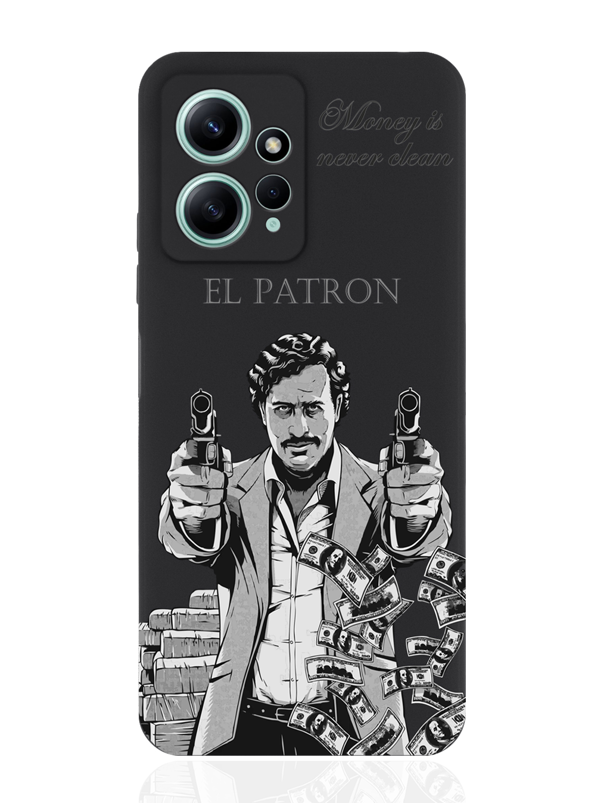 

Чехол для Xiaomi Redmi Note 12 4G El Patron Pablo Escobar черный, Серый;черный