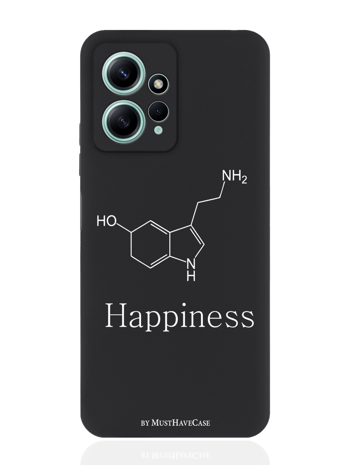 

Чехол для Xiaomi Redmi Note 12 4G Молекула счастья черный, Черный;белый
