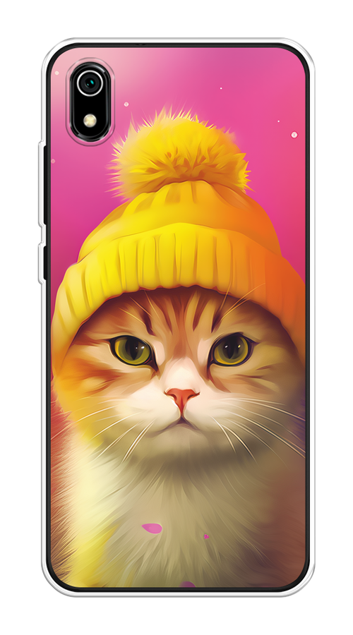 

Чехол на Xiaomi Redmi 7A "Котик в шапочке", Розовый;желтый;бежевый, 35450-1