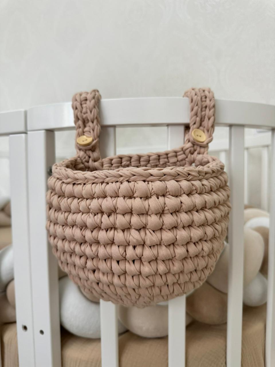 Корзинка органайзер на кроватку lili baby бежевый