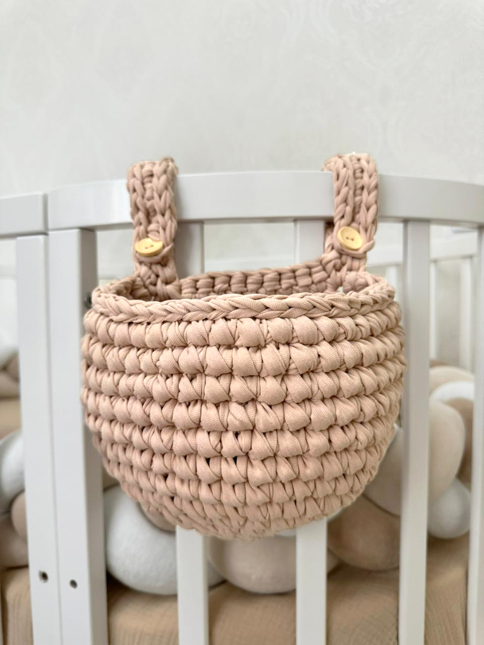 Корзинка органайзер на кроватку lili baby бежевый