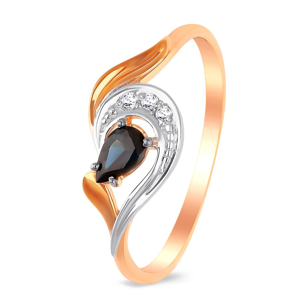 

Кольцо женское из красного золота с сапфиром, бриллиантом 585Gold 101011146, р, 101011146