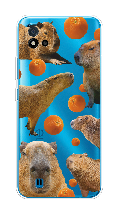 

Чехол на Oppo Realme C11 (2021) "Капибара и апельсины", Бежевый;оранжевый, 257550-1