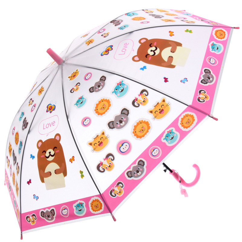 Зонт детский Ultramarine Happy 371-0366 розовый полуавтомат Д-86см