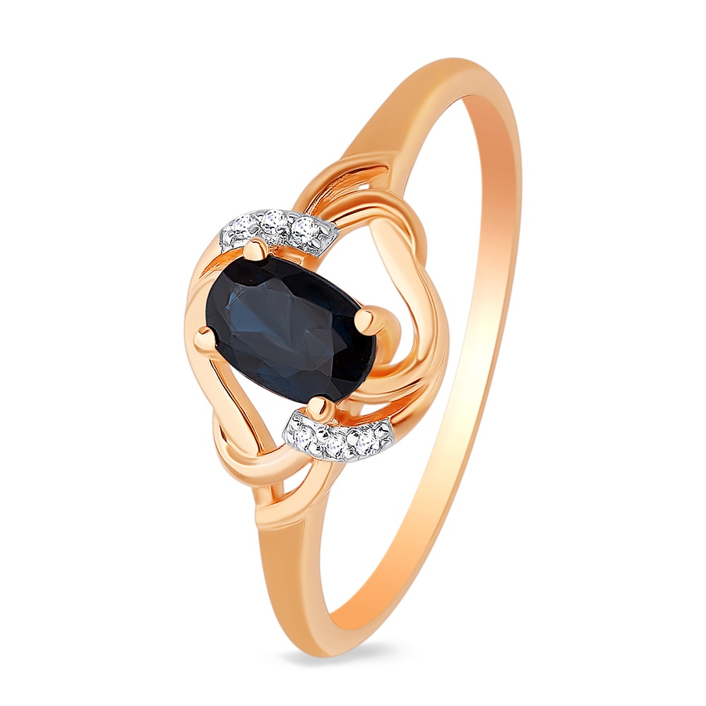 

Кольцо женское из красного золота с сапфиром, бриллиантом 585Gold 101010980, р. 19,5, 101010980