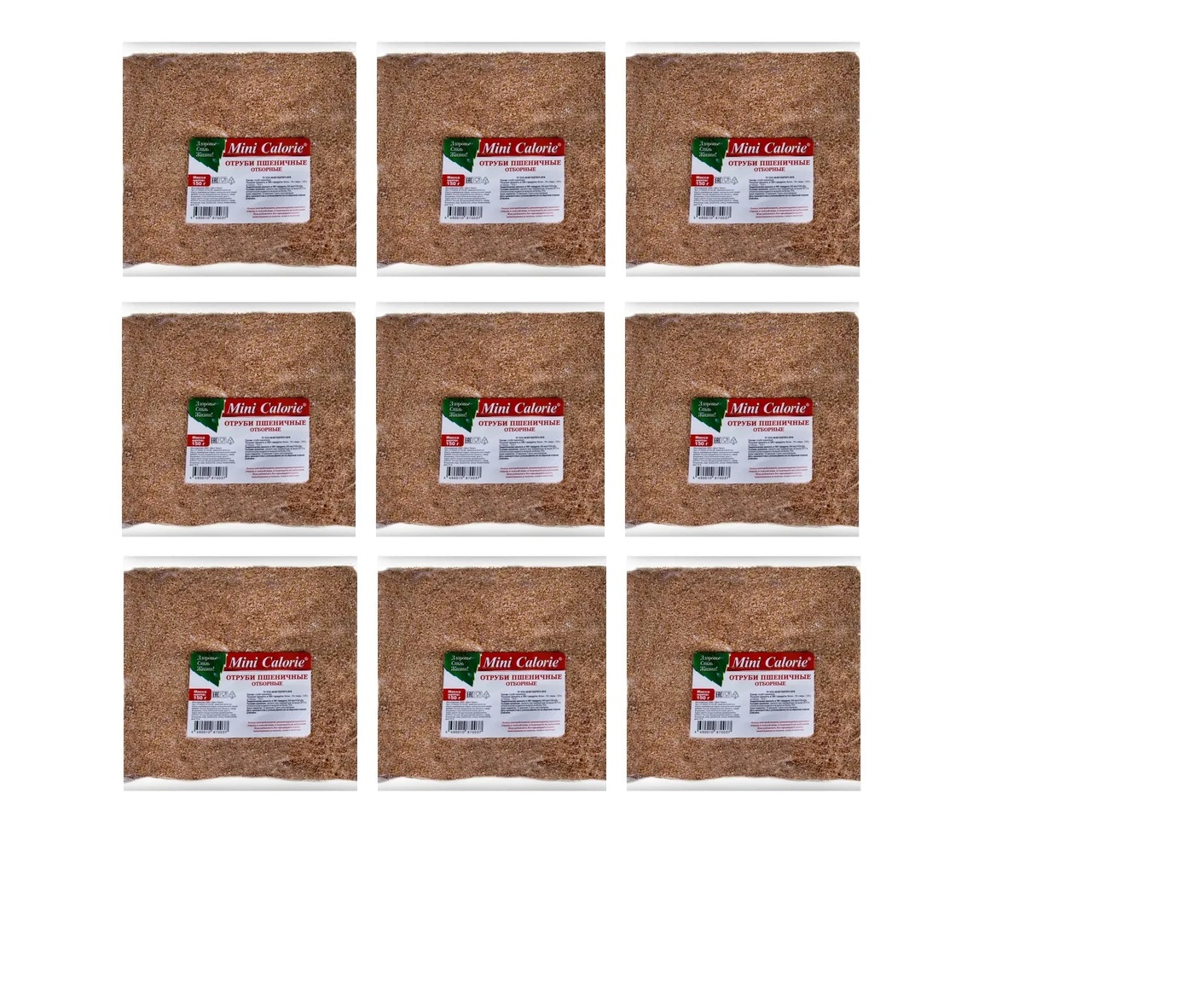 Отруби Mini Calorie пшеничные, отборные, 9 шт по 150 г