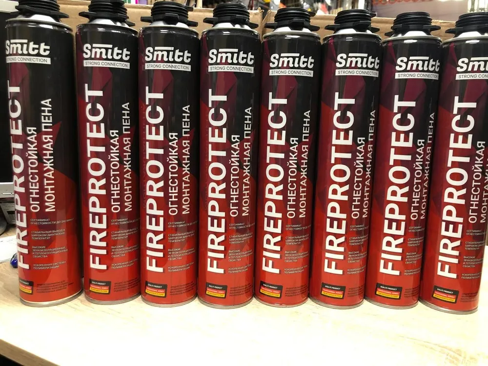 

Пена монтажная огнестойкая Smitt Fireprotect 1000ml, 12 шт., Бежевый