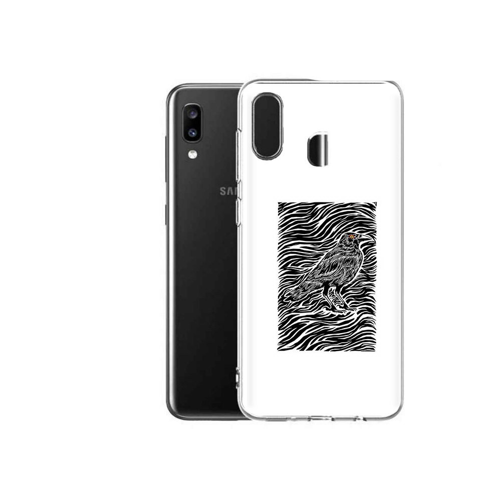 

Чехол MyPads Tocco для Samsung Galaxy A20 ворон в абстракции, Прозрачный, Tocco