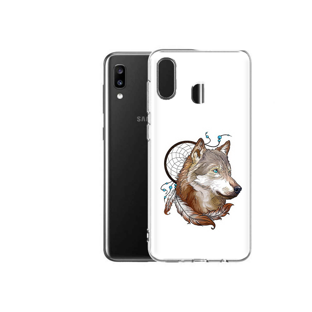 

Чехол MyPads Tocco для Samsung Galaxy A20 волк и ловец снов, Прозрачный, Tocco