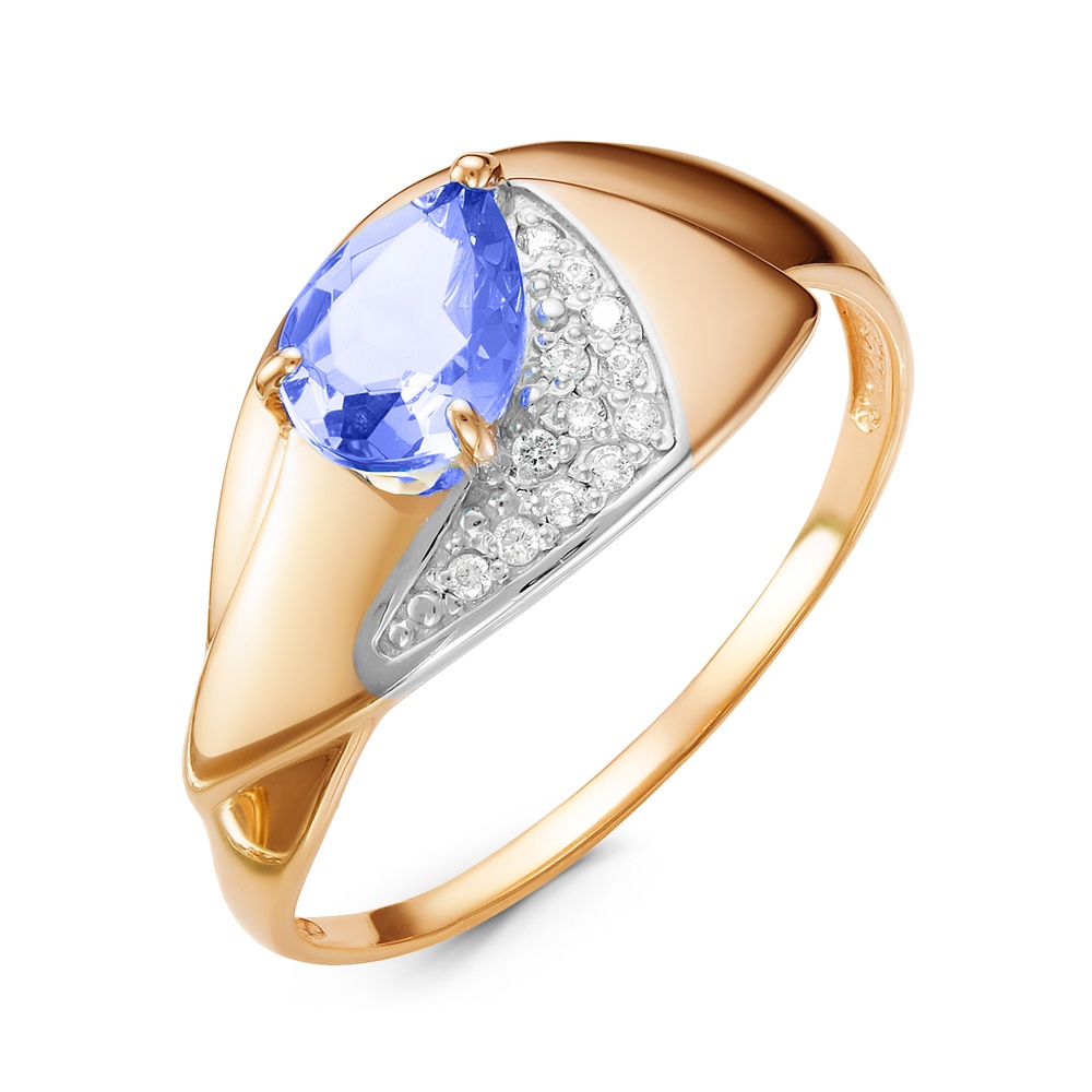 

Кольцо женское из красного золота с сапфиром, бриллиантом 585Gold 101010860, р. 16, 101010860