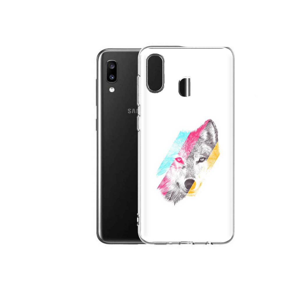Чехол MyPads Tocco для Samsung Galaxy A20 волк градиент