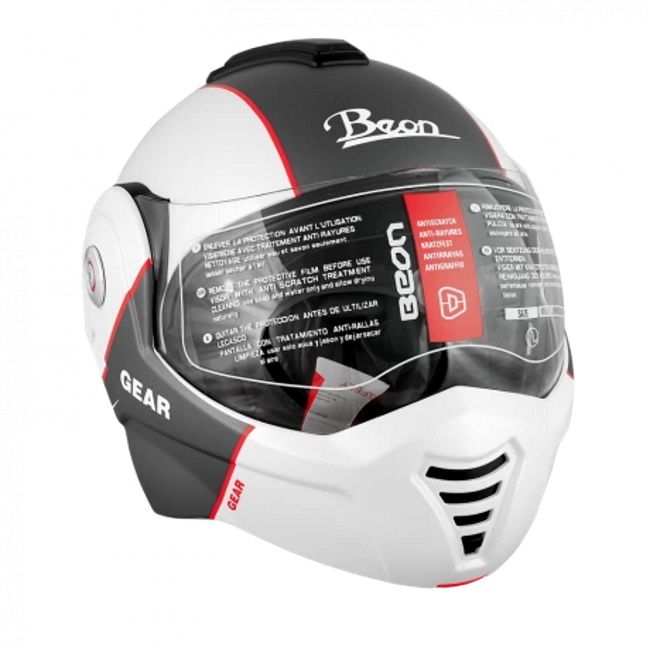 

Мотошлем BEON B-702 REVERSE 1 MATT PEARL WHITE/GREY, размер XS, B-702 REVERSE 1