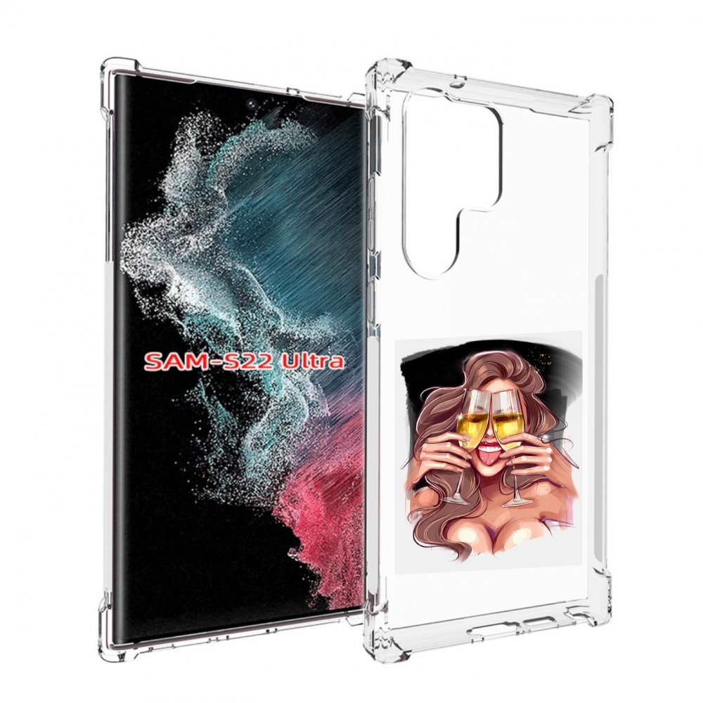 

Чехол MyPads любительница-шампанского-модель женский для Samsung Galaxy S23 Ultra, Прозрачный, Tocco