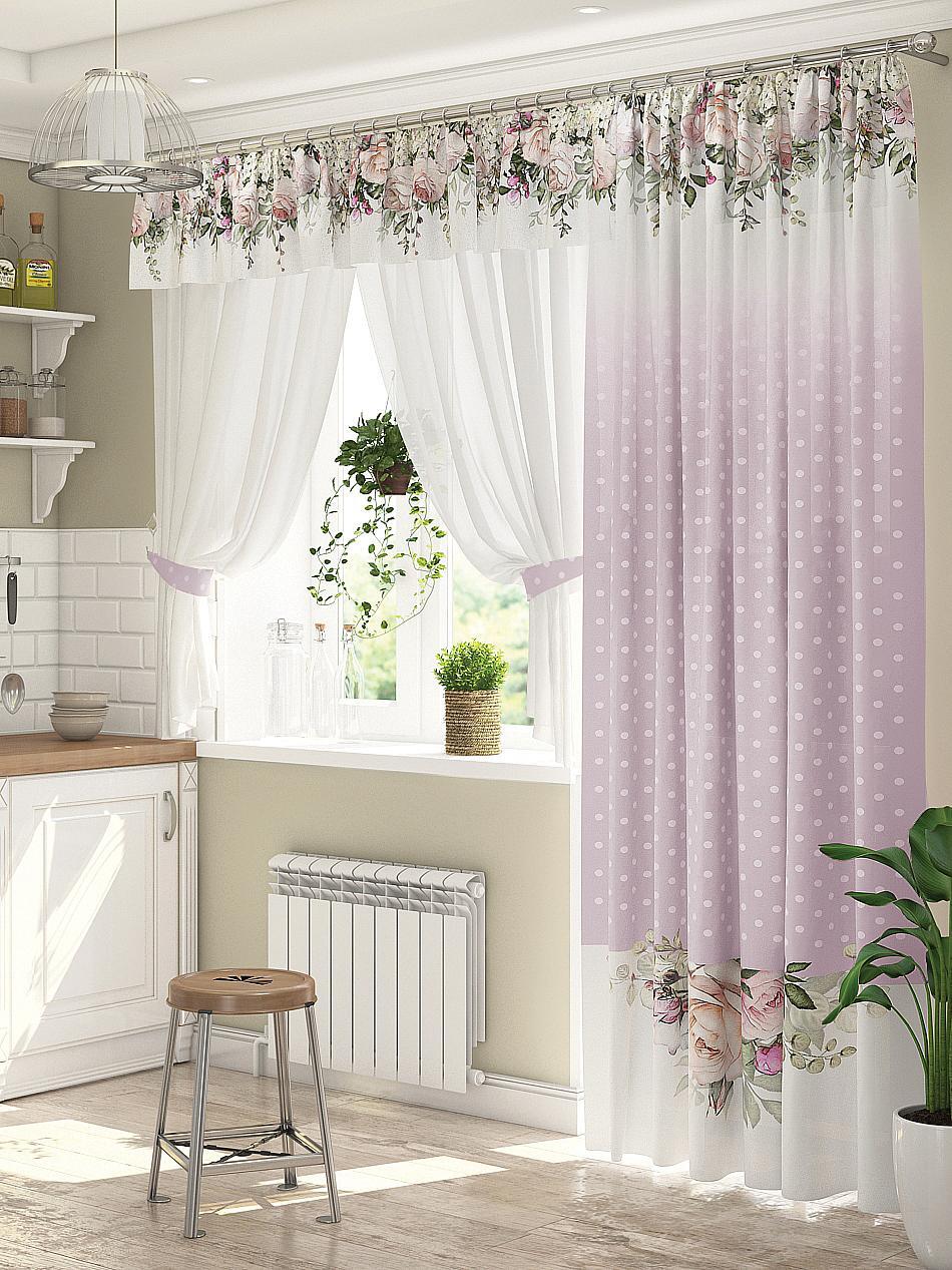 

Комплекты штор AT HOME Анжели (сирень) высота 260 см, ширина 150 см, Белый, 924028