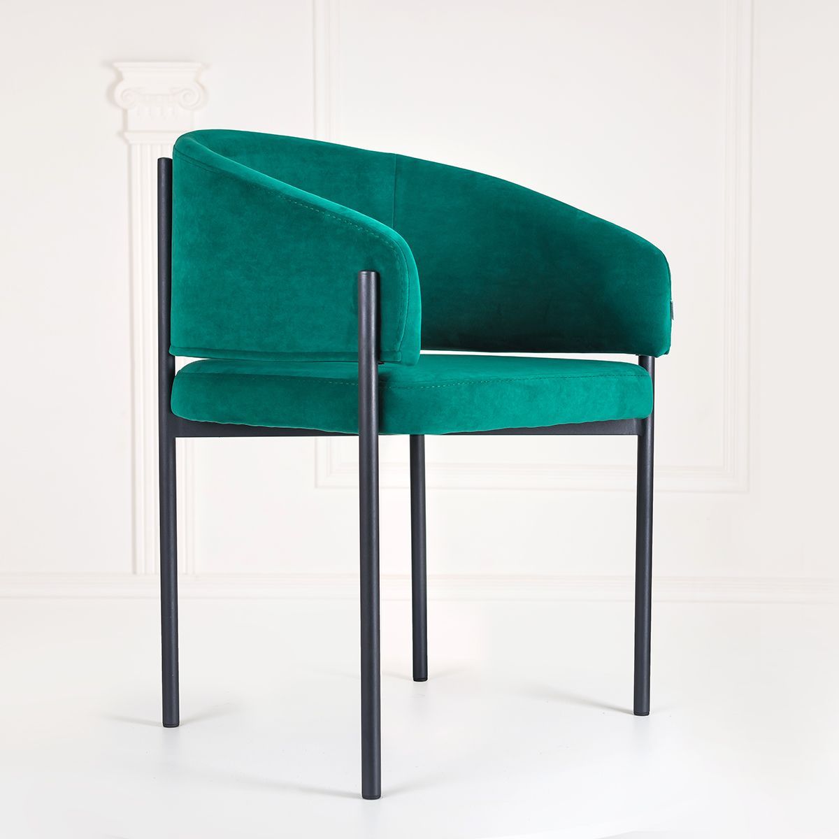 Стул кухонный SAMOYLOV MEBEL в стиле Бохо, зеленый, ткань велюр