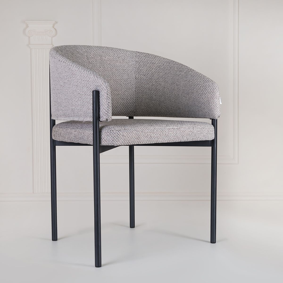 Стул кухонный SAMOYLOV MEBEL в стиле Бохо, серый, ткань рогожка