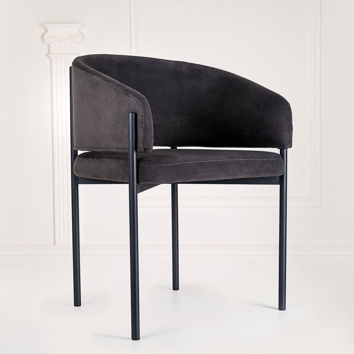 Стул кухонный SAMOYLOV MEBEL в стиле Бохо, графит, ткань велюр