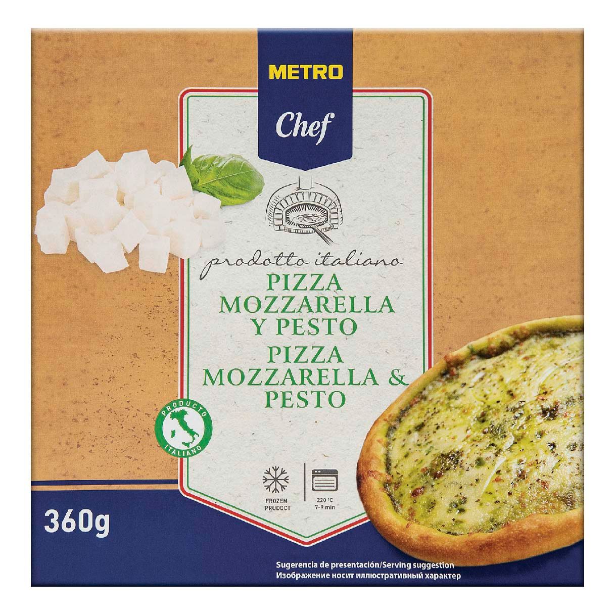 Пицца Metro Chef Моцарелла с соусом песто замороженная 360 г