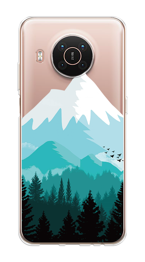 

Чехол на Nokia X20"Синяя снежная гора", Белый;голубой, 124250-2
