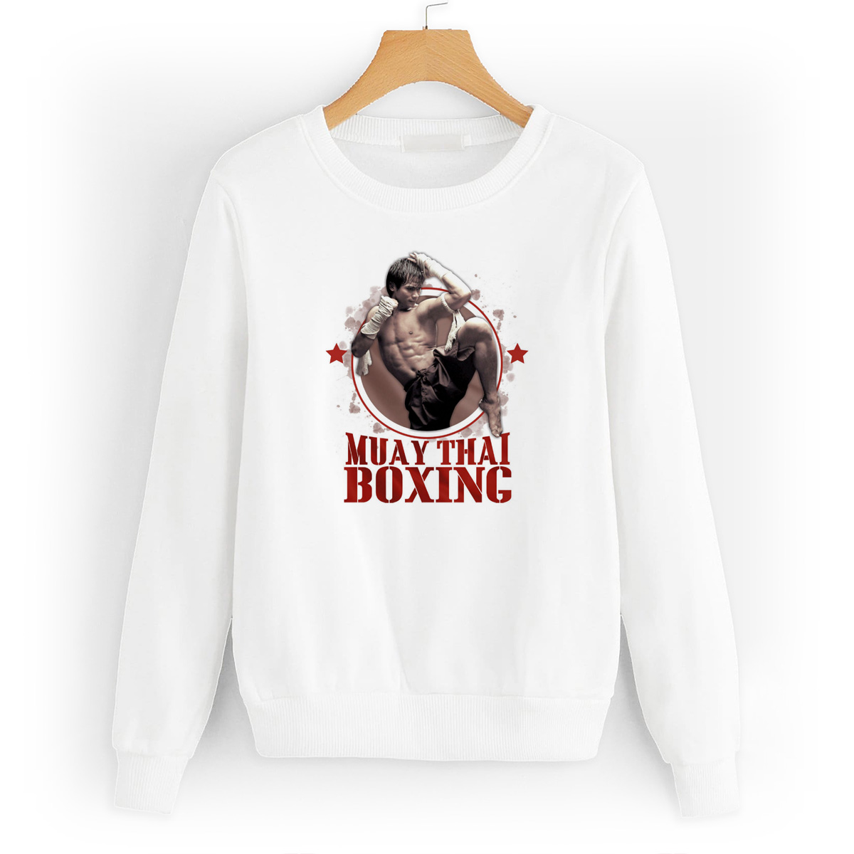 

Свитшот белый CoolPodarok Muay thai boxing, 4W015519