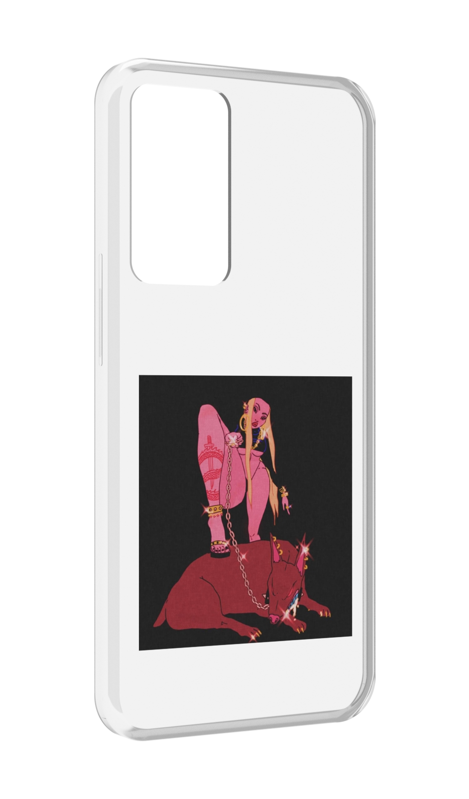 

Чехол MyPads девушка с собакой на цепи нарисованная женский для OPPO Reno 8 Lite, Прозрачный, Tocco