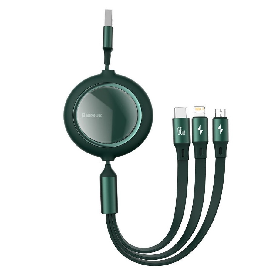 

Кабель Baseus Bright Mirror One-for-three Retractable Data Cable USB to M+L+C 1.2 м