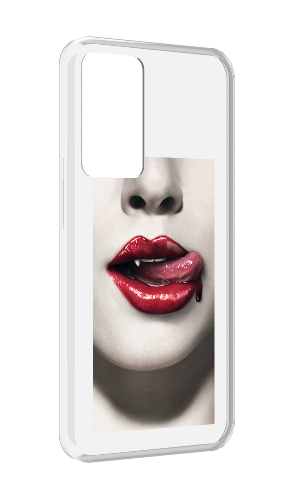 

Чехол MyPads губы-вампирши для OPPO Reno 8 Lite, Прозрачный, Tocco