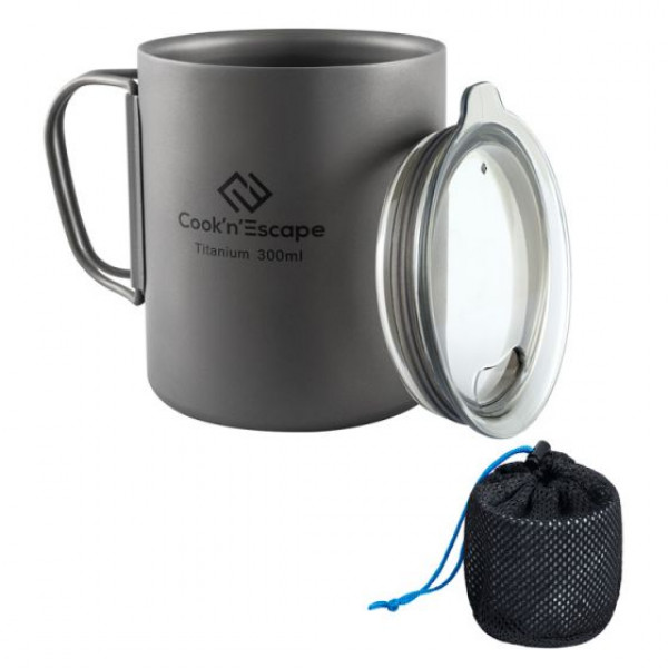 

Кружка с крышкой CA2012 300ml titanium double wall cup, Серый, CA2012