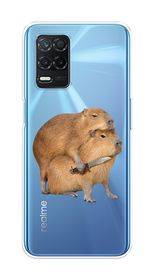 

Чехол на Realme 8 5G/Narzo 30 5G "Капибара с ножом", Бежевый, 257050-1
