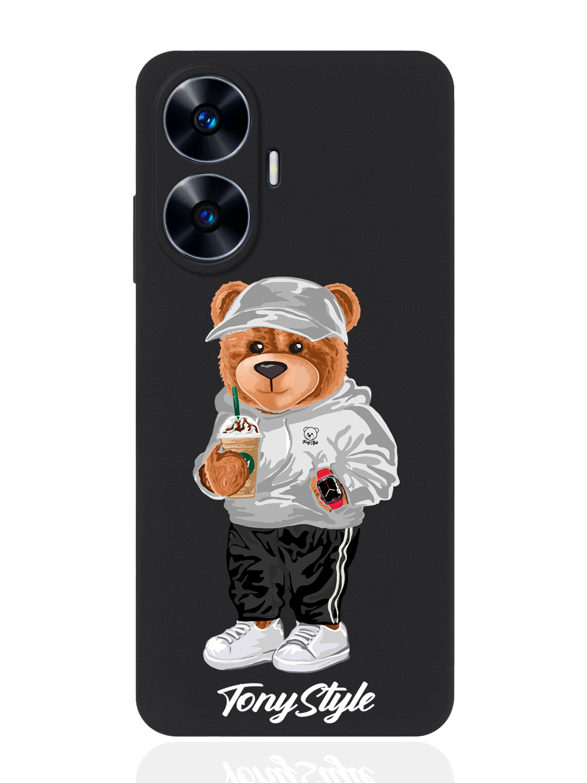 

Чехол для Realme C55 Tony Style с кофе черный, Серый;белый;черный
