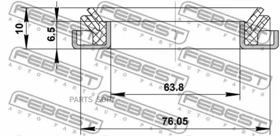 

FEBECT 95DDY75640610X 95DDY-75640610X_сальник ступицы пер.! 82.15x108.3x7/15.7\ Suzuki Gra