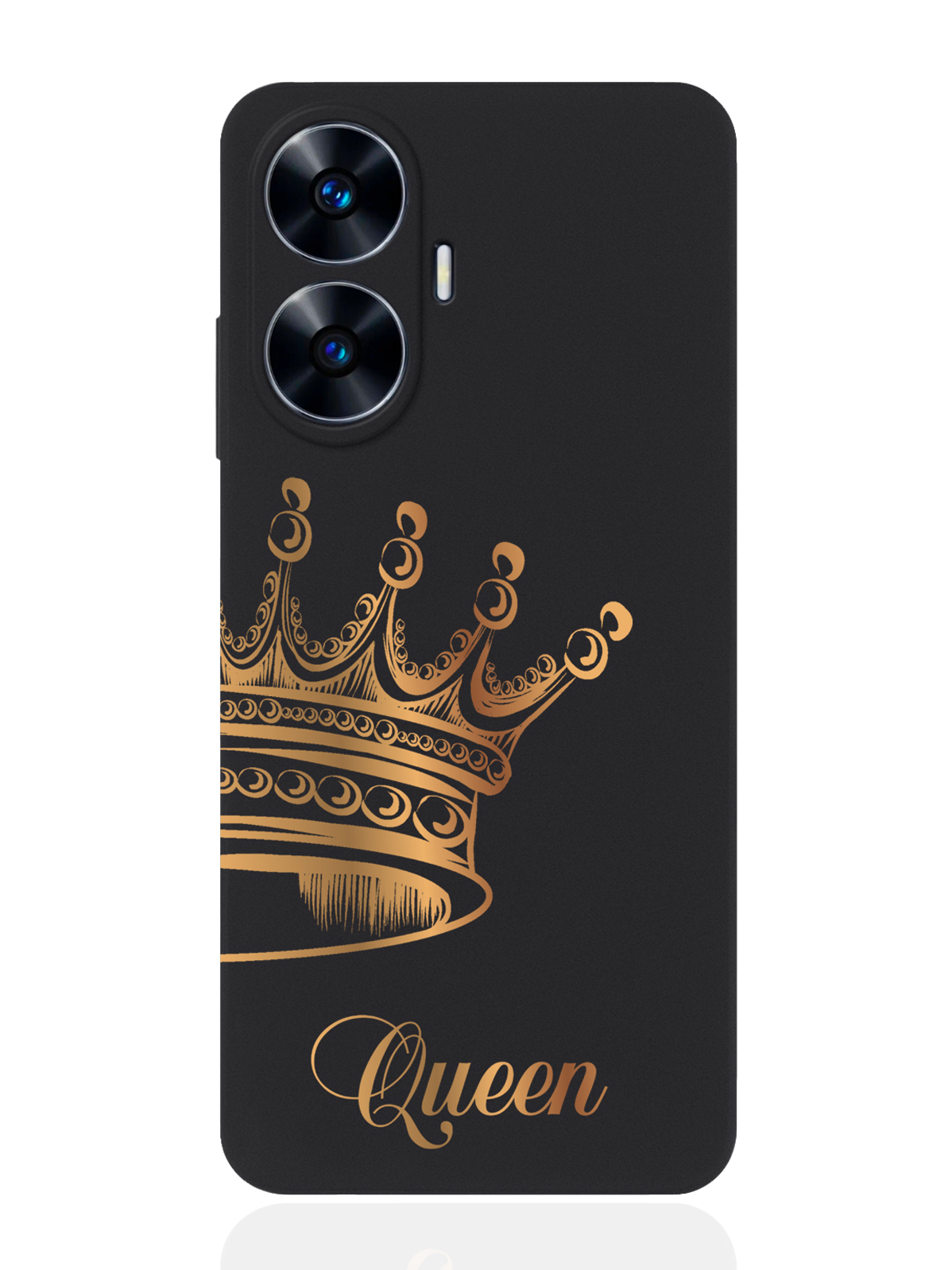 

Чехол для Realme C55 Парный Чехол для корона Queen черный, Черный;золотой