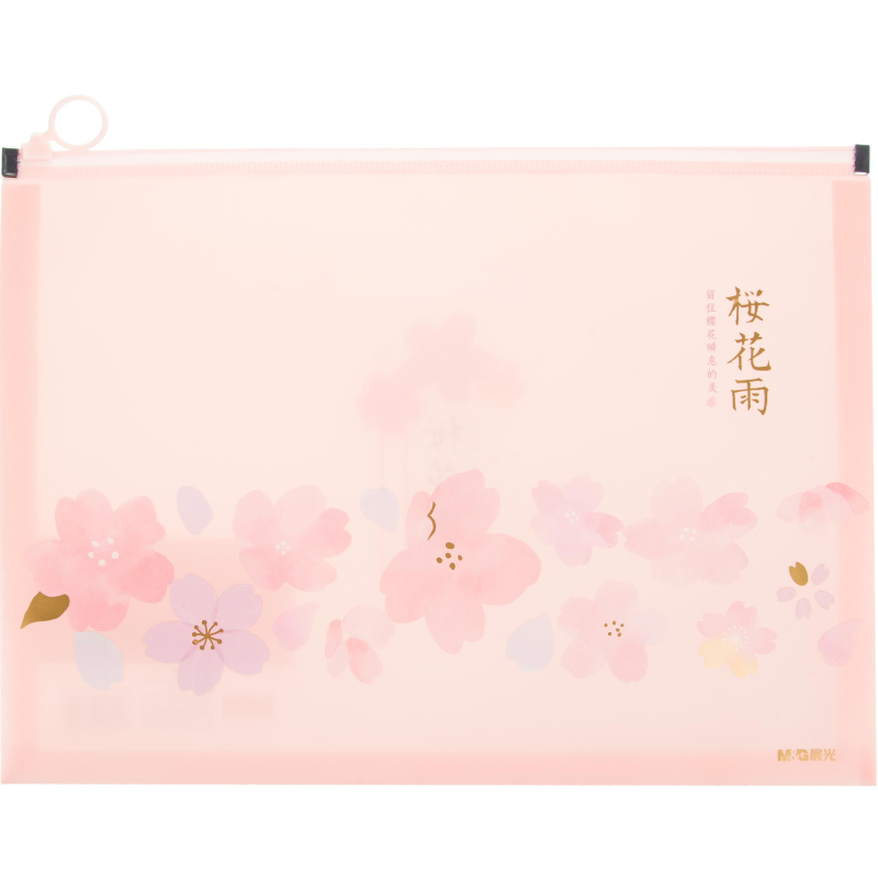 

Папка-конверт на молнии zip M&G Sakura Rain, А4, РР, Разноцветный