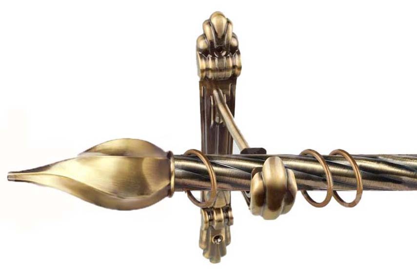 

Карниз Твист металлический однорядный витой для тюля штор, для портьеры, бронза, 300см, Бронзовый, Твист