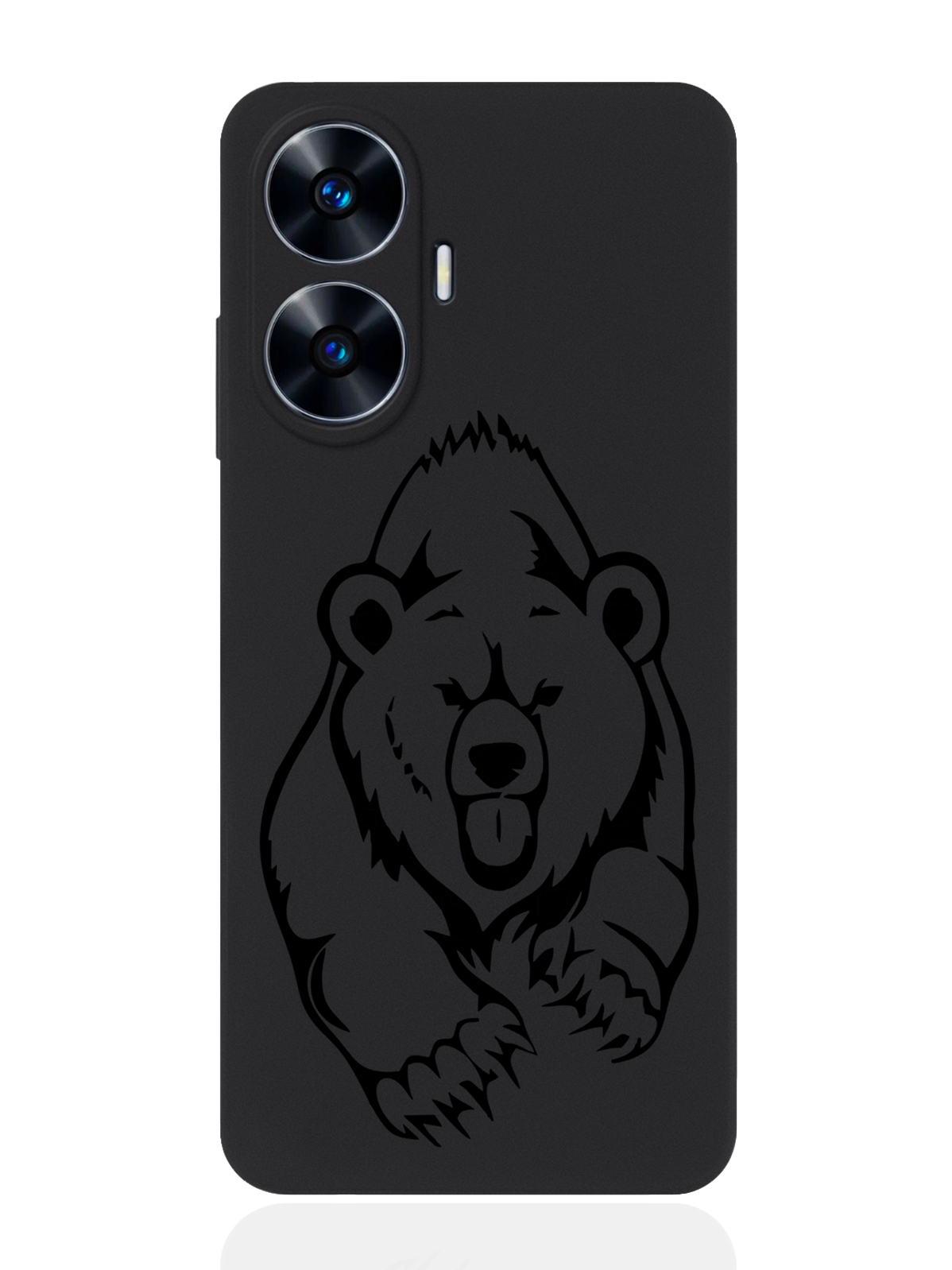 

Чехол для Realme C55 Медведь черный