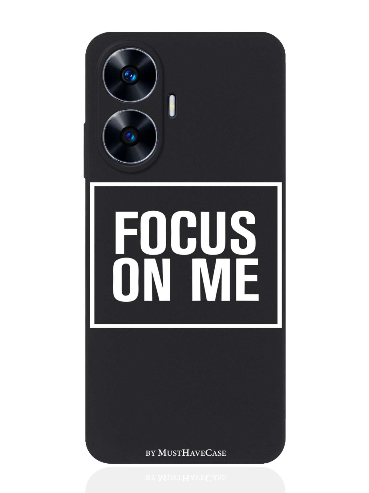 

Чехол для Realme C55 Focus on me черный, Черный;белый