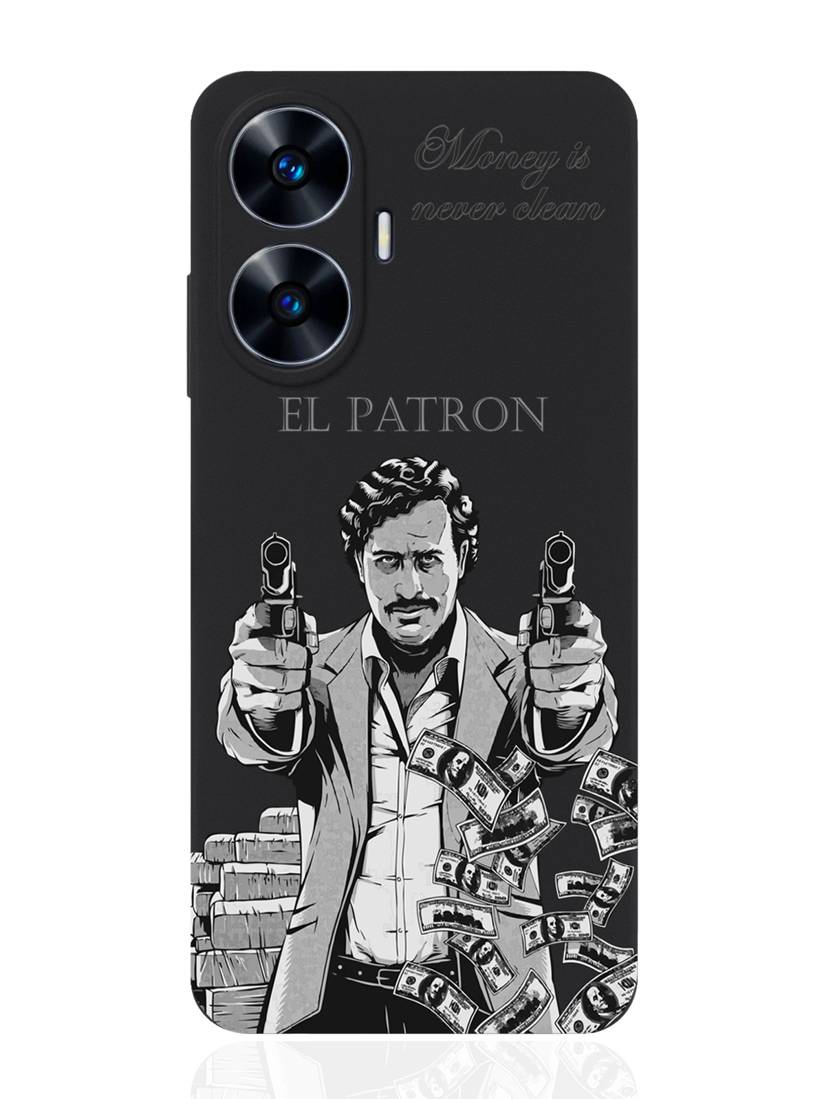 

Чехол для Realme C55 El Patron Pablo Escobar, Серый;черный