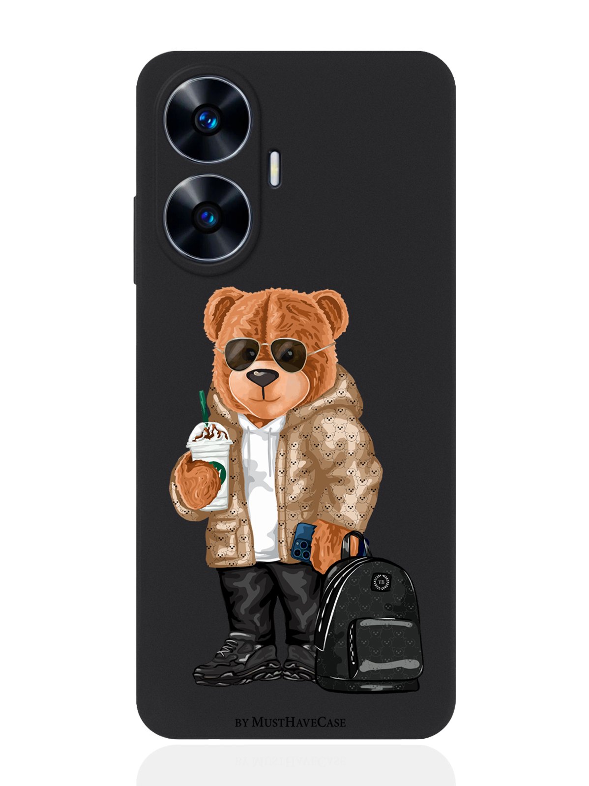 

Чехол для Realme C55 Tony Style в очках черный, Коричневый;черный;белый