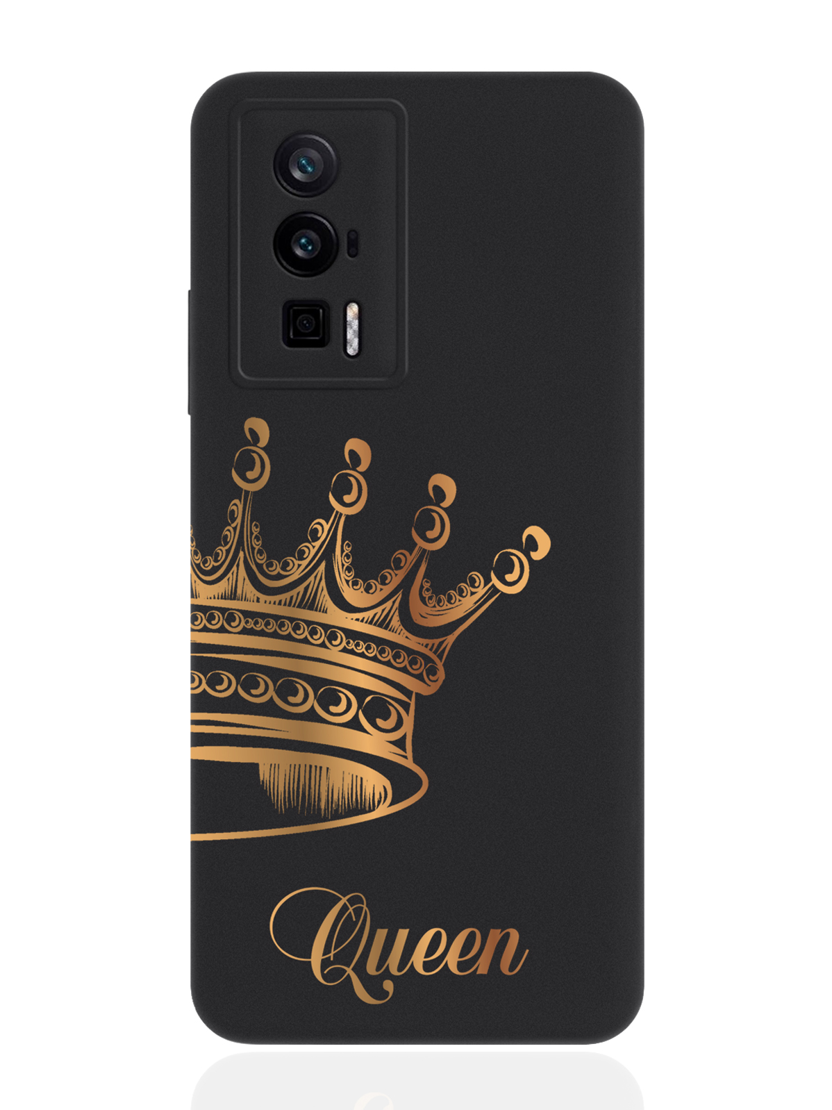

Чехол для POCO F5 Pro Парный Чехол для корона Queen черный, Черный;золотой