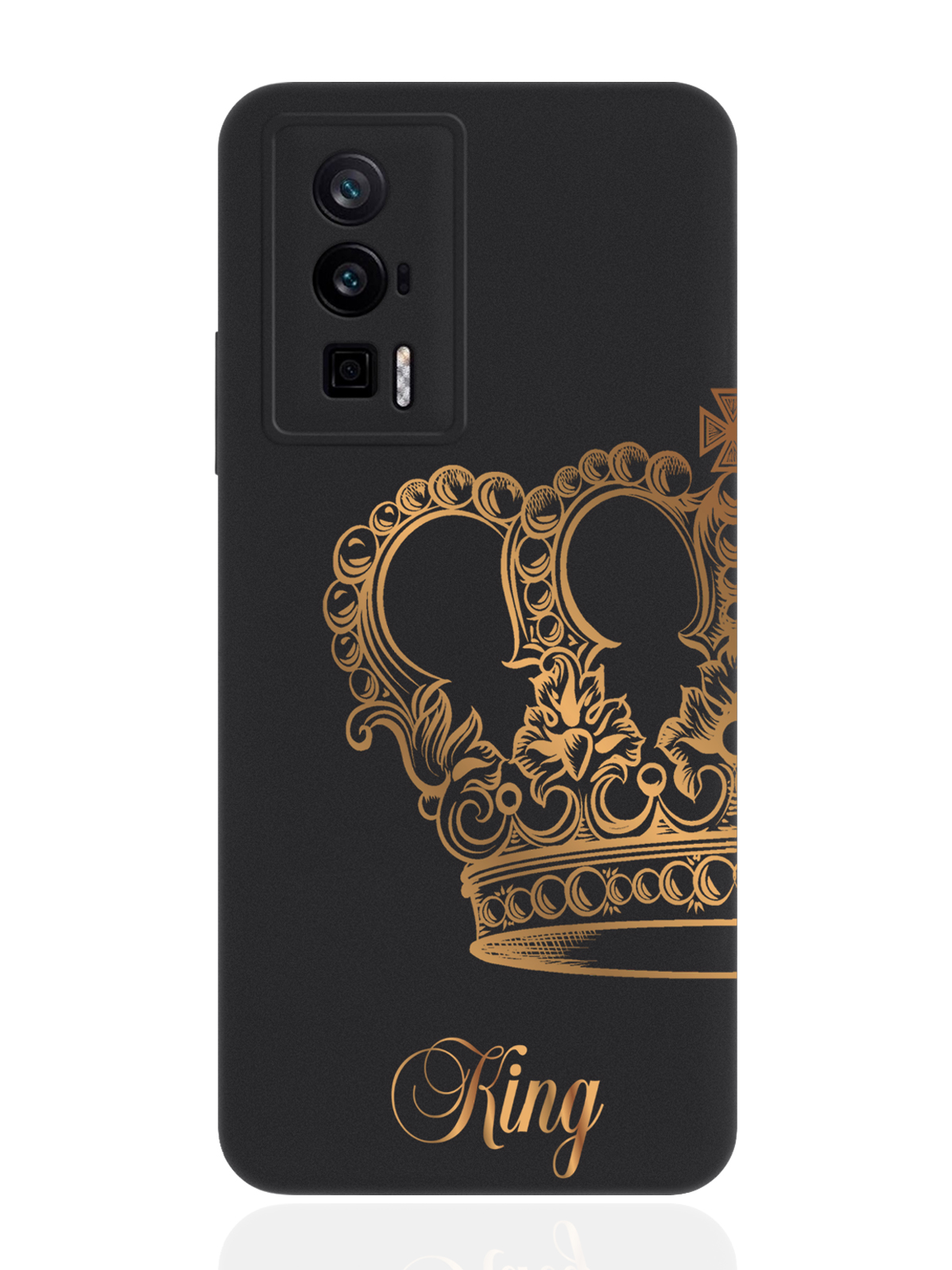 

Чехол для POCO F5 Pro Парный Чехол для корона King черный, Черный;золотой