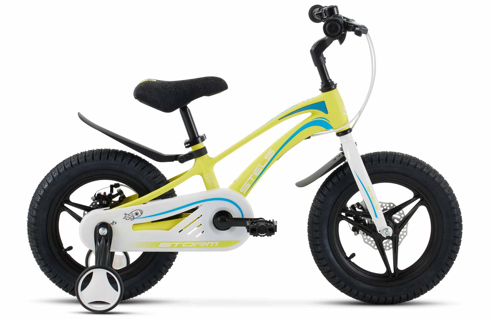 Детский велосипед STELS Storm MD 14 Z010 7.8 Желтый с боковыми колесами