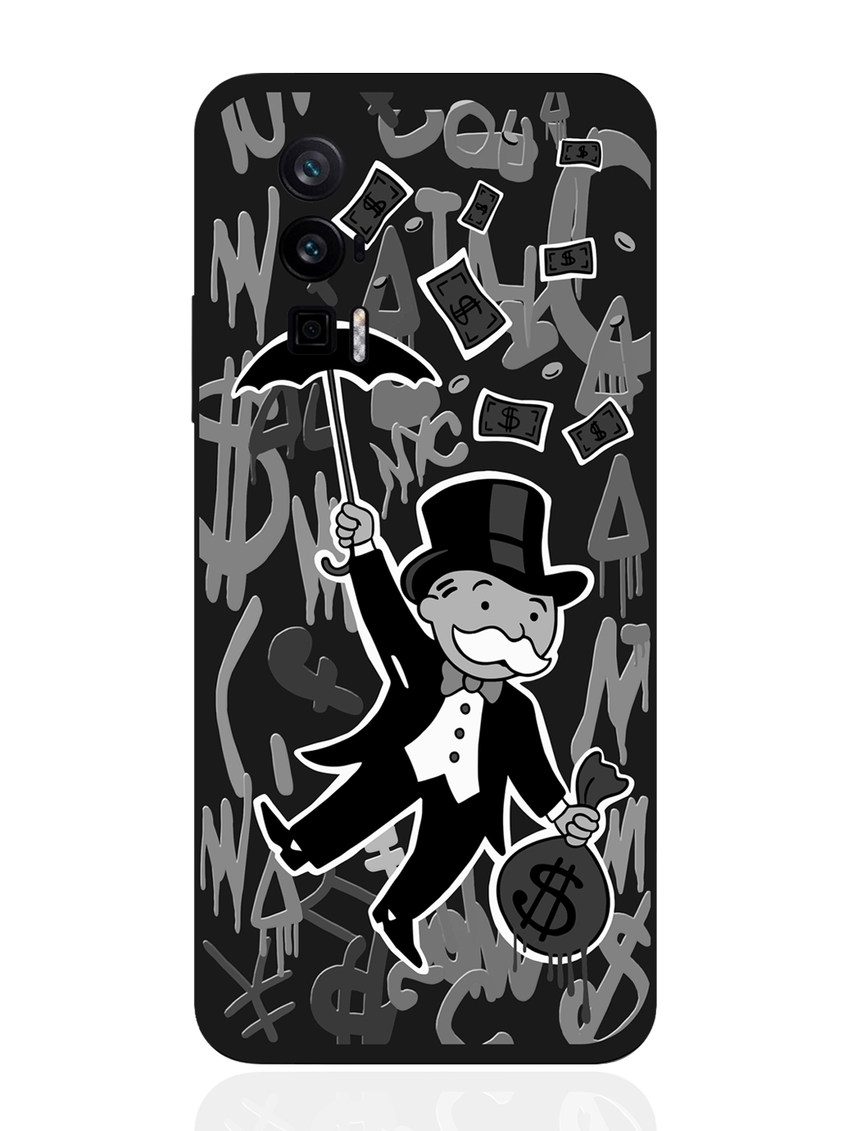 

Чехол для POCO F5 Pro Monopoly Black Edition/ Монополия черный, Серый;черный