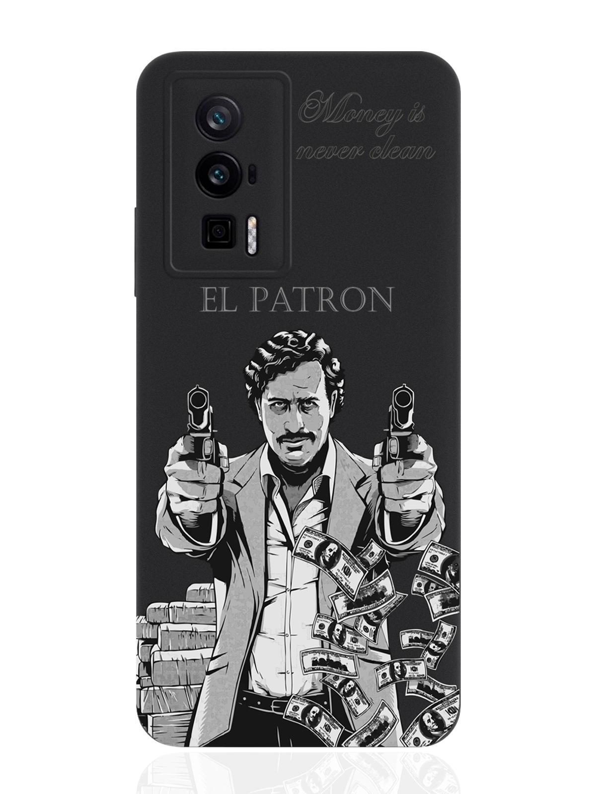 

Чехол для POCO F5 Pro El Patron Pablo Escobar/ Пабло Эскобар черный, Серый;черный