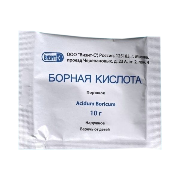 

Борная кислота 10 гр. 30 шт. 300 гр. для удобрения, ВИЗИТ-С