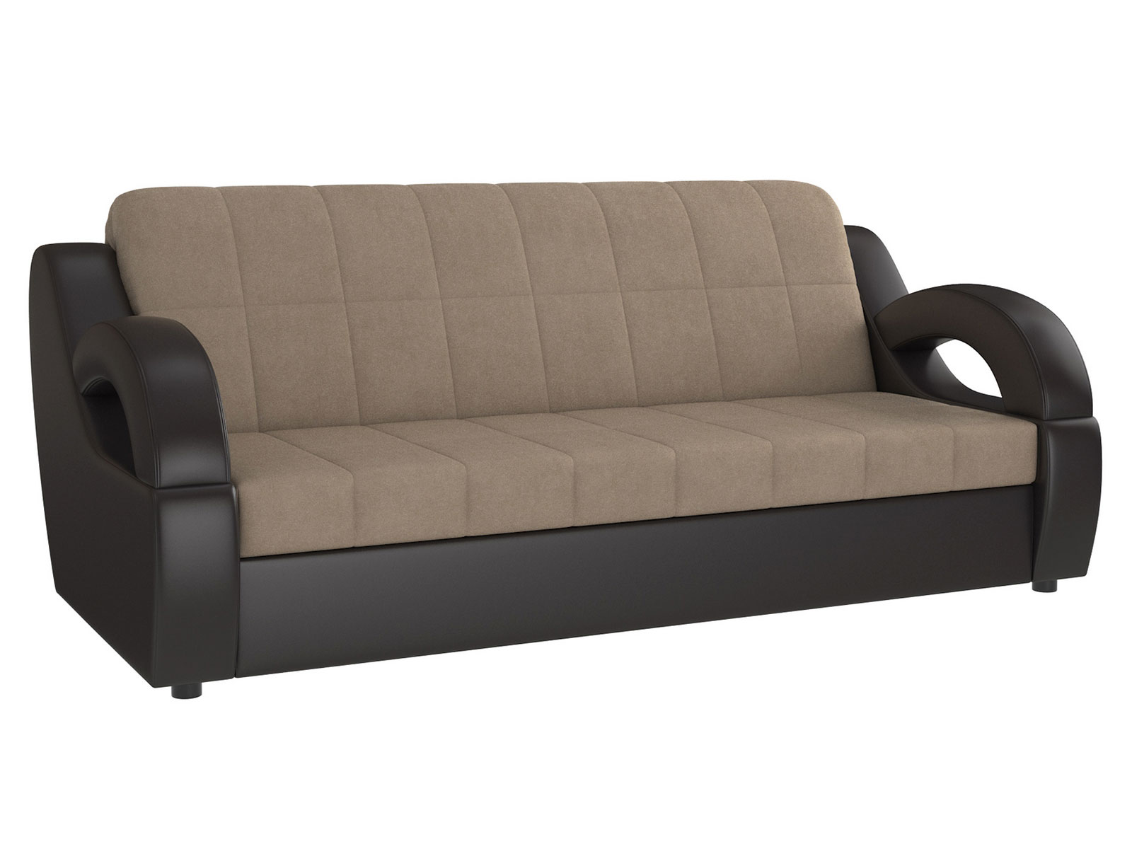 фото Прямой диван круз люкс мокко, велюр/ экокожа, 180х200 см мягкая линия