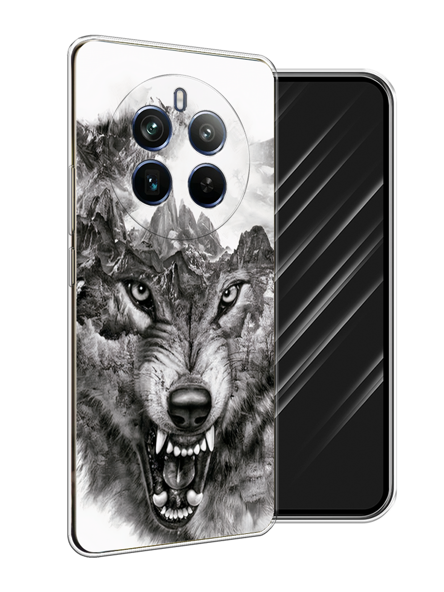 

Чехол Awog на Realme 12+ "Волк в горах", Серый;белый;бежевый, 2516350-1