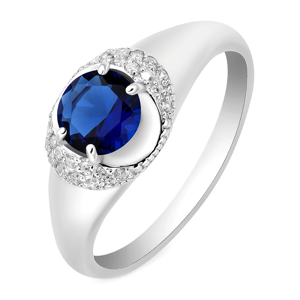 

Кольцо женское из белого золота с сапфиром, бриллиантом 585Gold 101010813, р. 18, 101010813