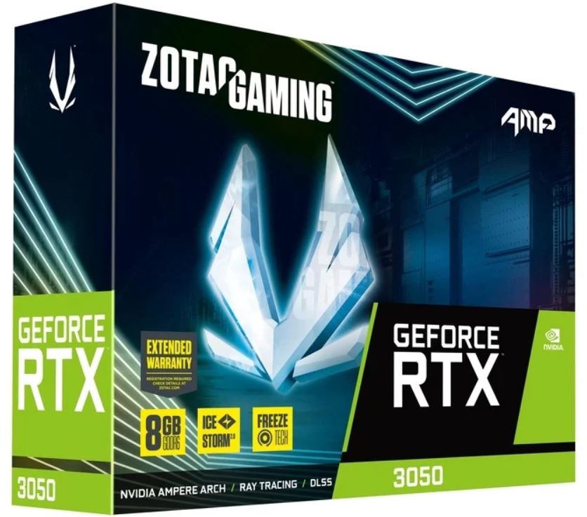 фото Видеокарта zotac nvidia geforce rtx 3050 gaming amp (zt-a30500f-10m)